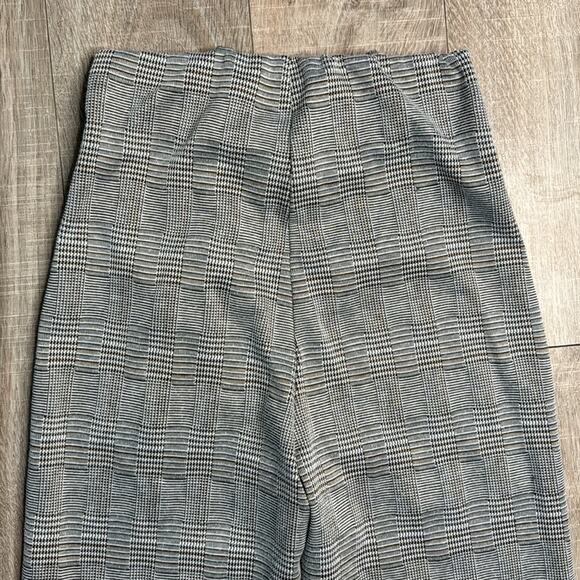 TOP 10 Black Brown White Plaid Print Tie Waist Wide Leg Pants Women’s Size Small - Picture 6 of 8